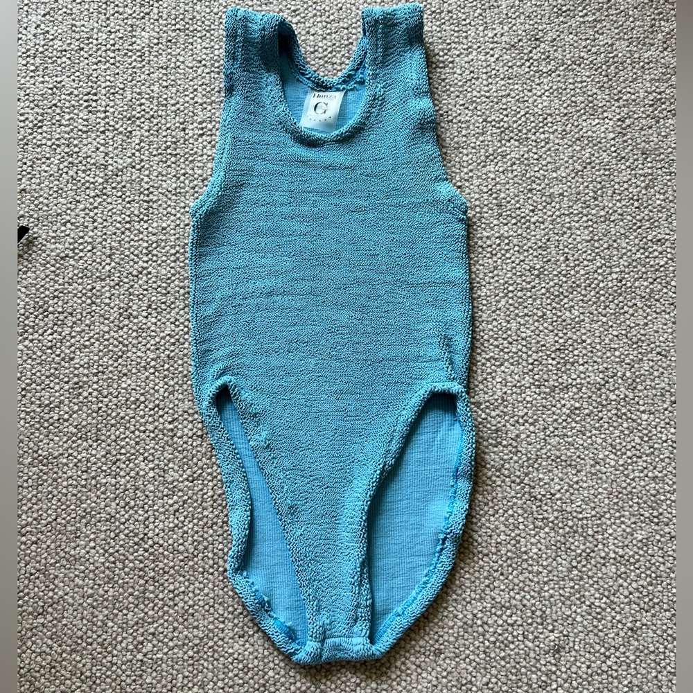 Hunza G blue high neck swim suit! Edited for Loveyshop